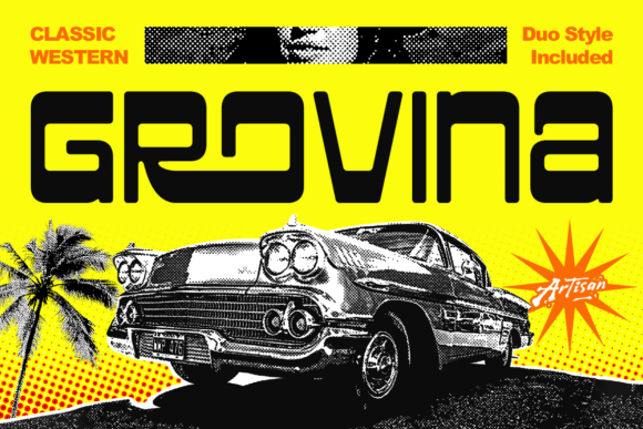 Grovina: A Bold Retro Typeface for Editorial Impact