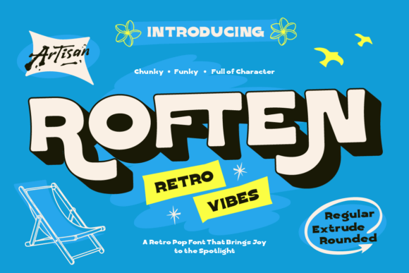 Roften: A Funky Retro Sans Serif Font for Editors